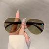 KAMMPT Fashion Pilot Men's Sunglasses Oversize Luxury Metal Design Shades Decoration Women's Sun Glasses for Travelling Driving