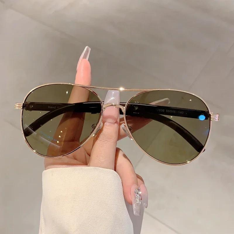 KAMMPT Fashion Pilot Men's Sunglasses Oversize Luxury Metal Design Shades Decoration Women's Sun Glasses for Travelling Driving