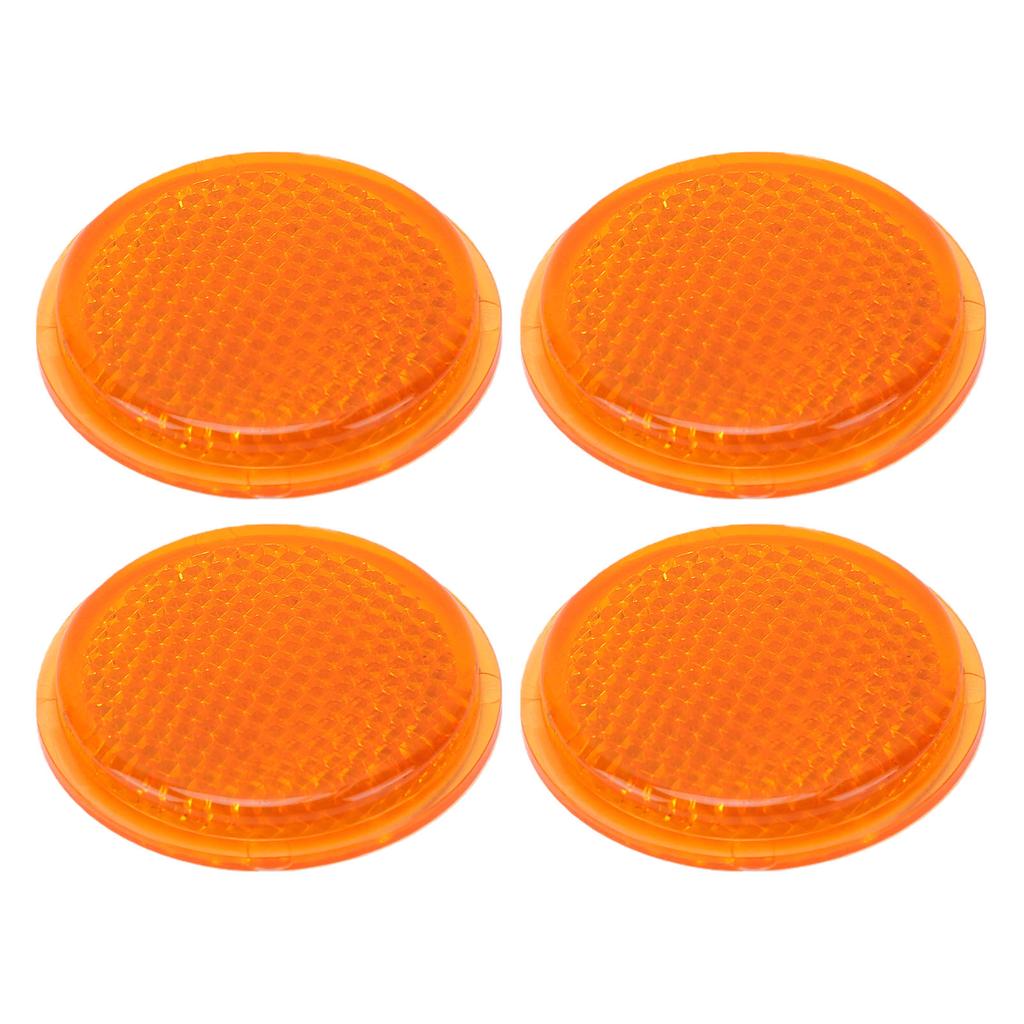 4 pièces Réflecteurs Ronds Orange 45mm Réflecteur Rond Adhésif Universel pour Remorques Camions Voitures Bateaux Camping-cars Caravanes Garages