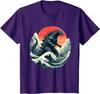 Vintage Japanese Kaiju Monster The Great Wave Off Kanagawa T-Shirt S-6xl