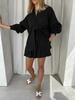 Summer Women's Jacquard Puff Sleeve Cardigan & Shorts Two-Piece Set - 2025