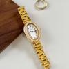 Vintage Oval Women Watches Stainless Steel Bracelet Wristwatch Luxury Roman Numeral Dial Elegant Small Dress Watch for Women