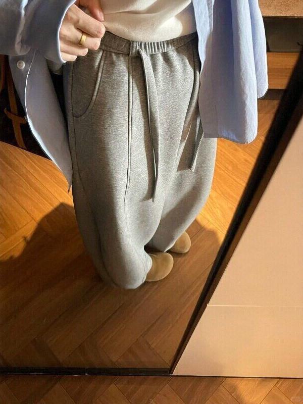 Plus Size Grey Wide-Leg Scythe Women's Sports Pants - Lazy Style (Spring 2026)