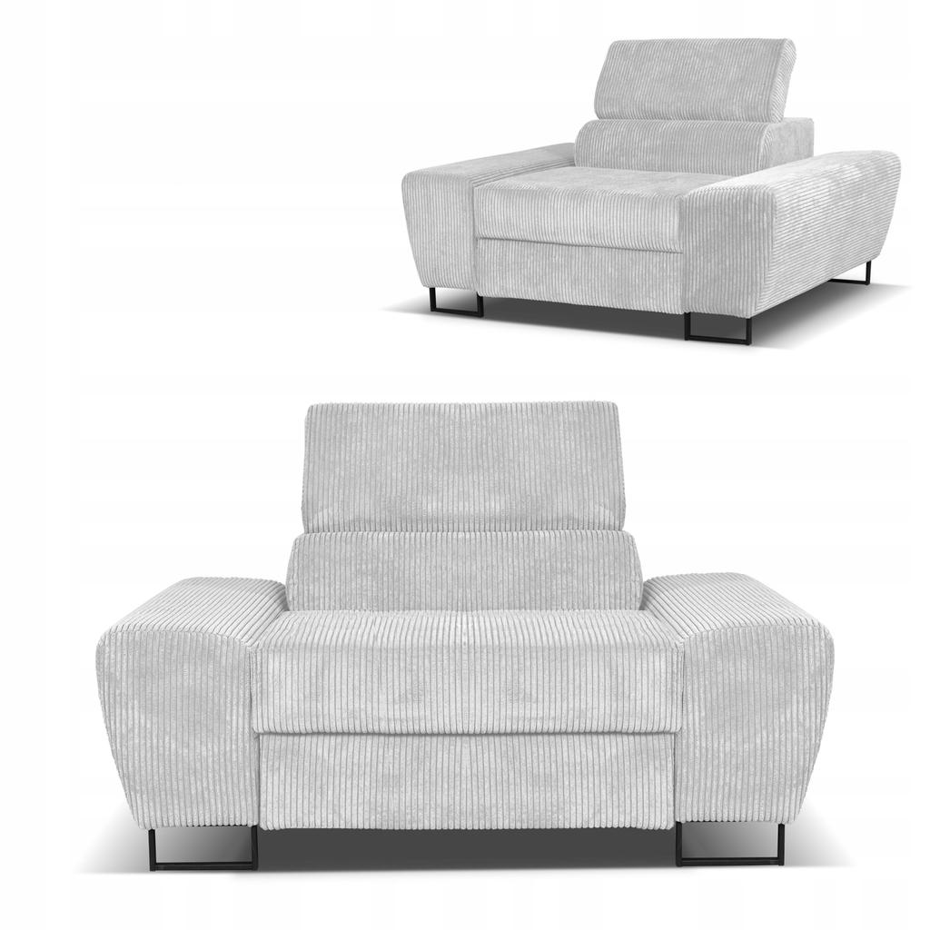 Sessel Savio Wohnzimmer Family Möbel j.grau Cord reg Kopfstütze