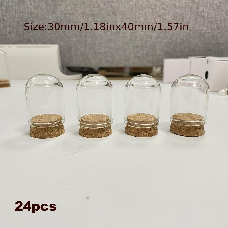 24 Pack Glass Cloche Dome Wedding Decorations Glass Bottles with Cork Stoppers Decoration Message Glass Bottle Vial Cork Candy