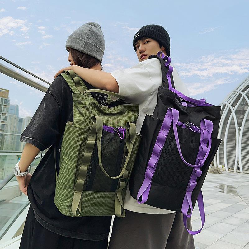 Summer school bag women's bucket bag casual large-capacity sports bag lightweight waterproof backpack men's high-end sense