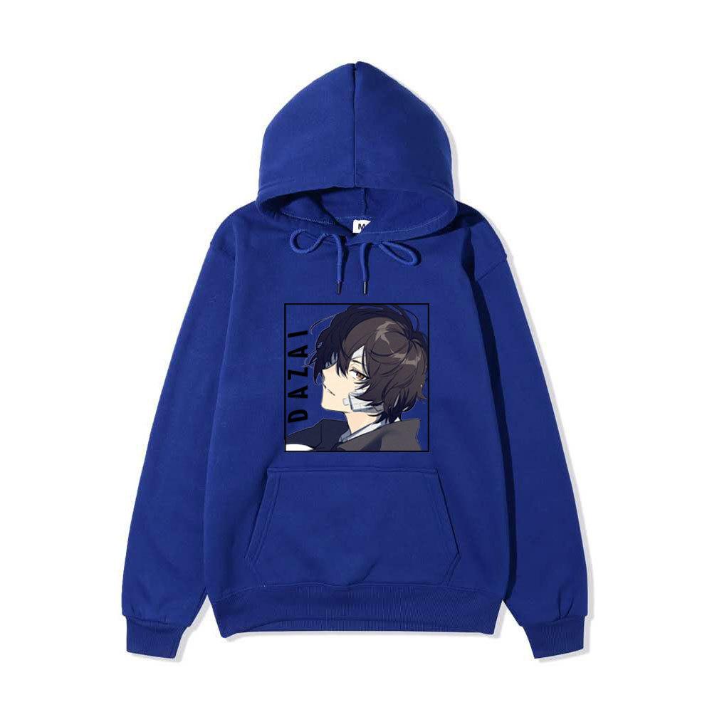 Men Women Fleece Hoodie Dazai Anime Portrait Tokyo Ghoul Kanji Autumn Winter Street Long Sleeve Sweatshirt