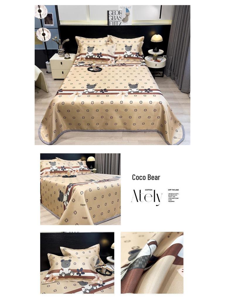 Ice Silk Summer Cool Mat Set: Foldable & Washable Three-Piece for Dormitory Single Beds