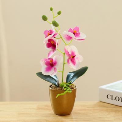 Künstliche Topfblume, ausgefallene, auffällige, leichte künstliche Blume, Bonsai, dekorative Schmetterlingsorchidee, gefälschter Blumentopf, künstliche Topfpflanze