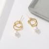 Yhpup Fashion Charm Geometric Drop Natural Pearl Earrings Korean Fashion Minimalist Exquisite Earrings Jewelry for Women Gift