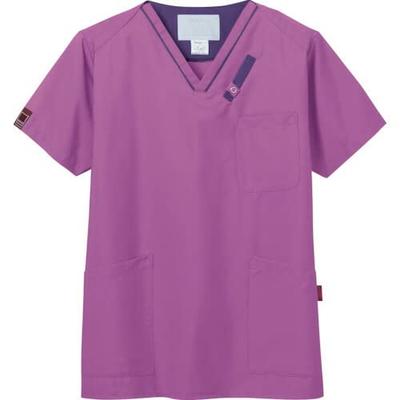 Pantone Scrub, White Coat, 7042SC, Unisex, Radiant Orchid X Purple, Japan Size M (equivalent To Japanese Size M)