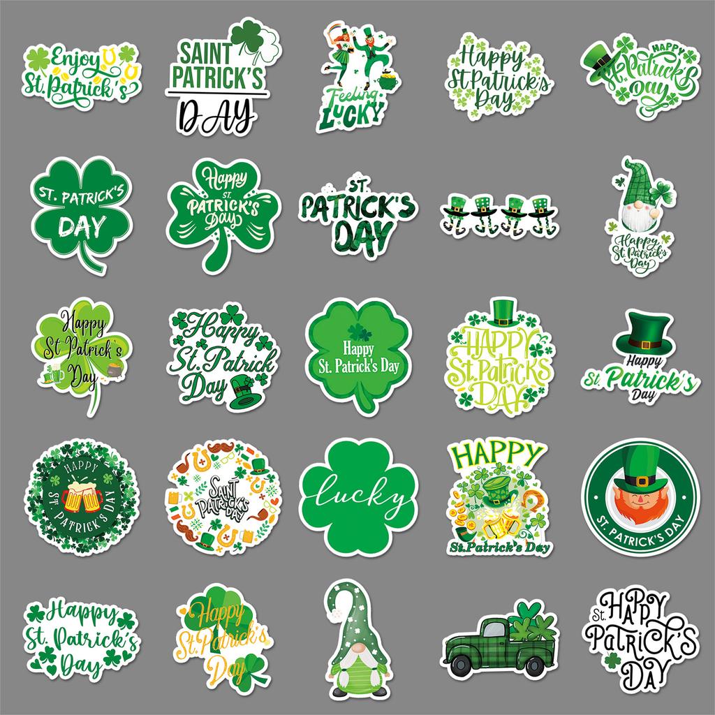50 St. Patrick's Day Graffiti Stickers Personalized Foreign Festival Decoration Water Cup Computer Stickers
