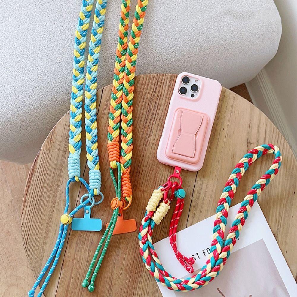 Hand Weaving Mobile Phone Lanyard Adjustable Crossbody Phone Strap Durable Mobile Phone Straps