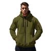 Men Coat Long Sleeve Zipper Closure Hooded Sweatshirt with Large Pockets Solid Color Velvet Thickened Warm Outerwear