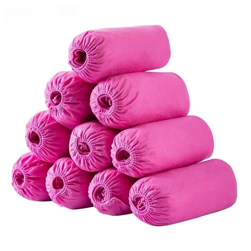 

300/200/100pcs Shoe Covers Disposable Non Slip Boot Booties Covers Durable Foot Shoe Protectors for Indoors 100PCS рожевий