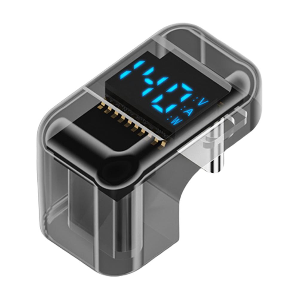 

U-образный адаптер USB C — USB C с цифровым дисплеем, 140 Вт, быстрая зарядка, адаптер-удлинитель Type C (папа) — C (мама), передача данных 40 Гбит/с прозрачный черный