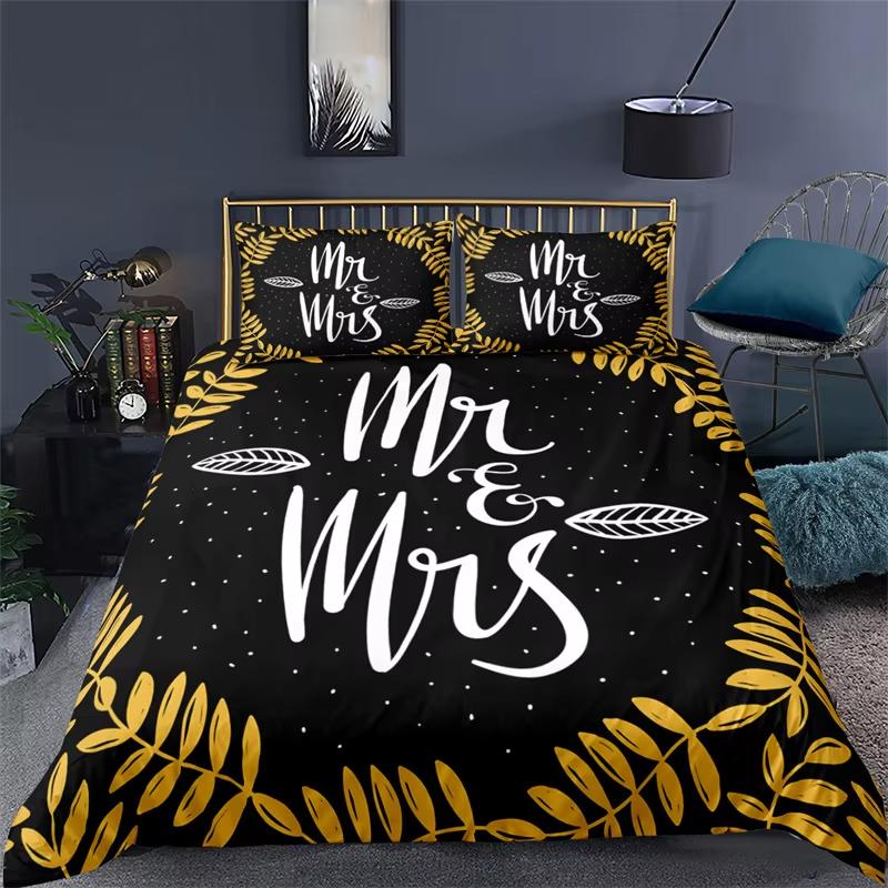 

Love Words Duvet Cover Set Romantic Couple Bedding Set Microfiber 3D Love Heart Comforter Cover Single Double Full Queen Size EU Single(135*200cm)3pcs