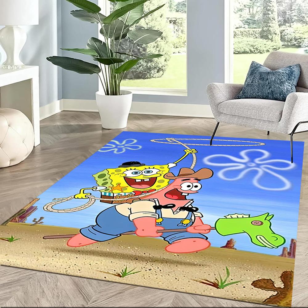 Spongebob And Friends Adventure Square Rugs Are a Great Choice for Living Rooms, Bedrooms, Home Décor, and As Gifts.