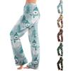 Women's Christmas Print Plush Casual Pants Cozy Holiday Pants for Winter Everyday Wear