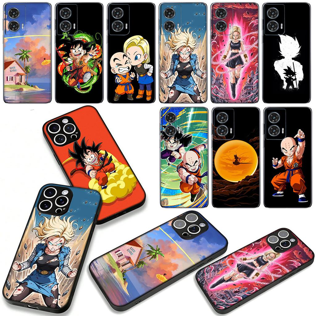 För Motorola Moto G04 G13 G14 g45 G23 G20 G32 G34 G35 G64 G82 G84 G53 G60 G72 E14 E15 Fodral Android 18 Dragon Gokus Boll krillin