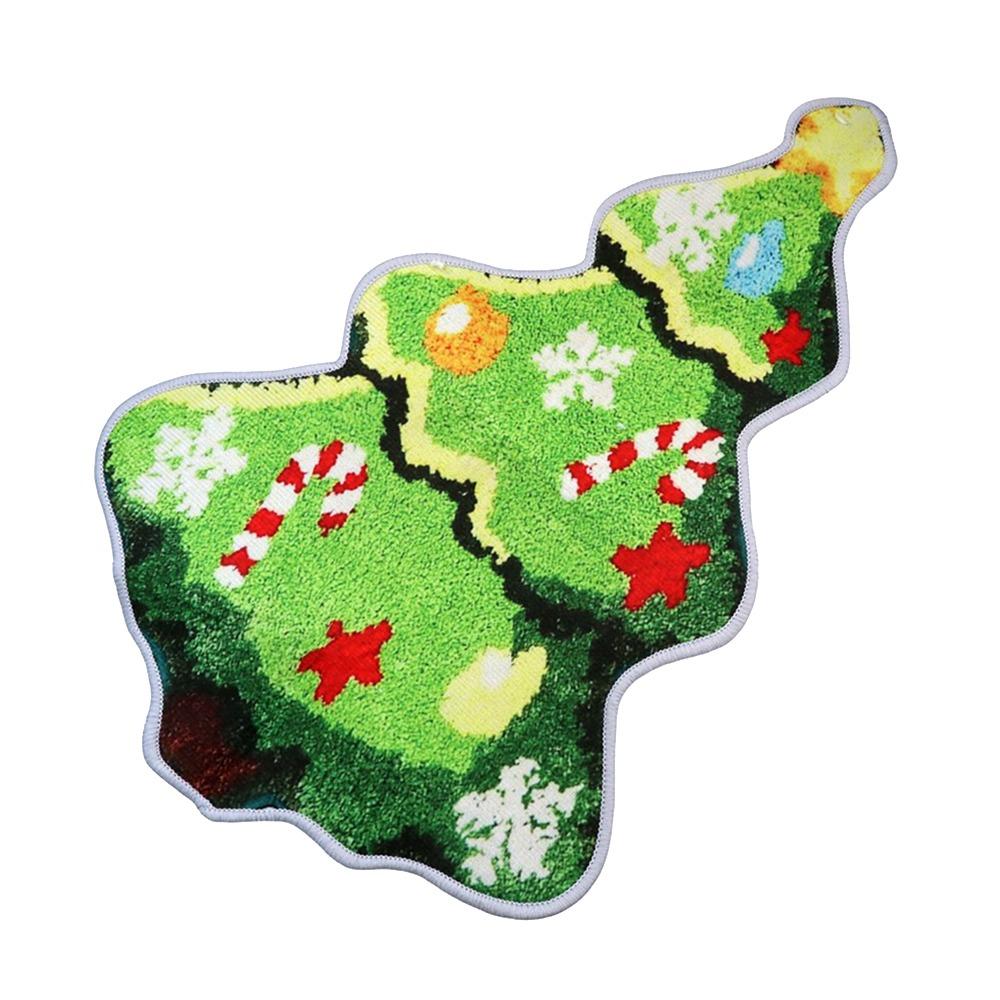 

Мультяшный Рождественский Коврик Коврик на Пол в Форме Рождественской Елки Рождественские Украшения Коврик для Ванной Комнаты Спальня 40x60cm-Style A