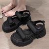 Fashion Women Open Toe Thickening and Increasing Height Sandals Wear Resistant Flat Fashion Non-slip Summer Solid Color Women Sandals