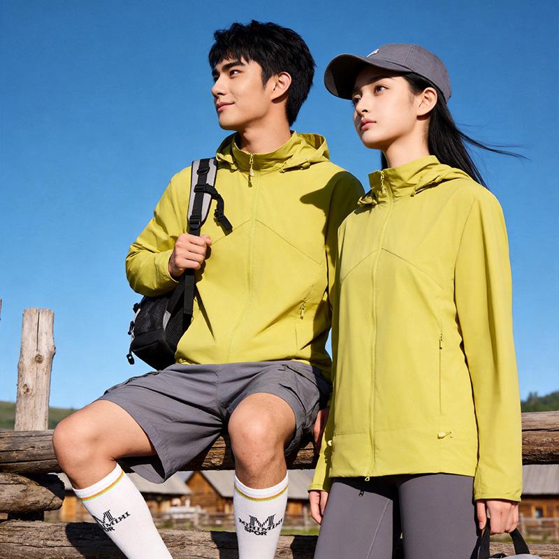 High-end couple sunscreen jacket women's outdoor UPF10 + ice silk light skin clothing UV protection sunscreen clothing men