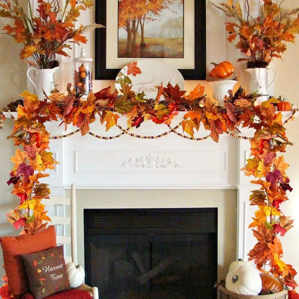 Autumn Leaf Garland Fall Decoration Maple Leaf Vine Indoor And Outdoor Use