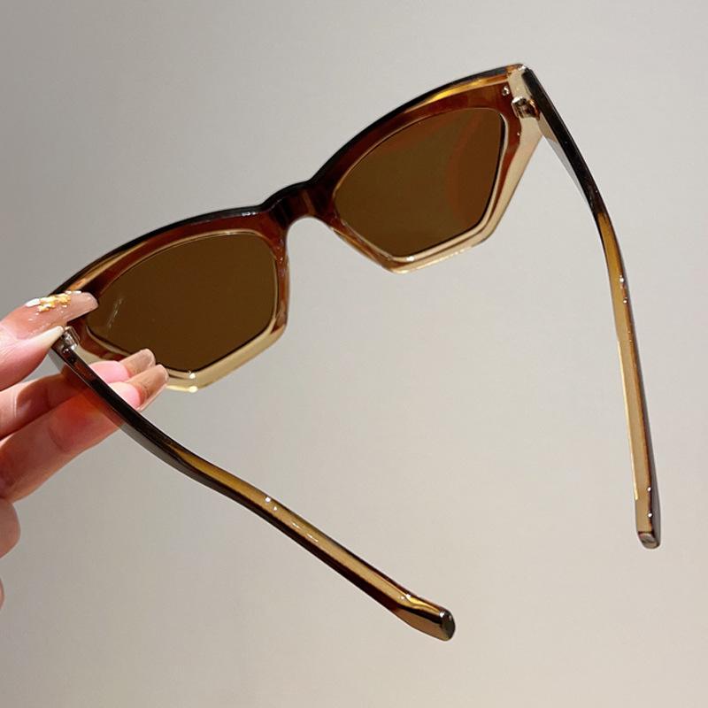 Fashion Vintage Cat Eye Sunglasses Women  Trendy Sun Glasses Punk Luxury Brand Designer Double Color Sexy Lady Shades Uv400