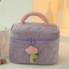 *Cute Corduroy Makeup Storage Bag Portable Travel Cosmetic Tulip Pouch Toiletry Organizer Large Capacity Flower Pattern Bags