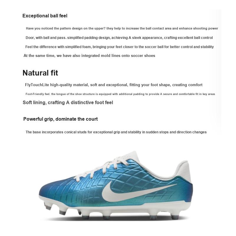 Nike Detské kopačky Tiempo Legend 10 Academy MG GS Emerald Teal Dark-Atomic-Teal Sail FN5922-300
