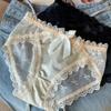 Transparent Underwear for Women Bow Mesh Flower Briefs Sweet Lace Panties  Lady