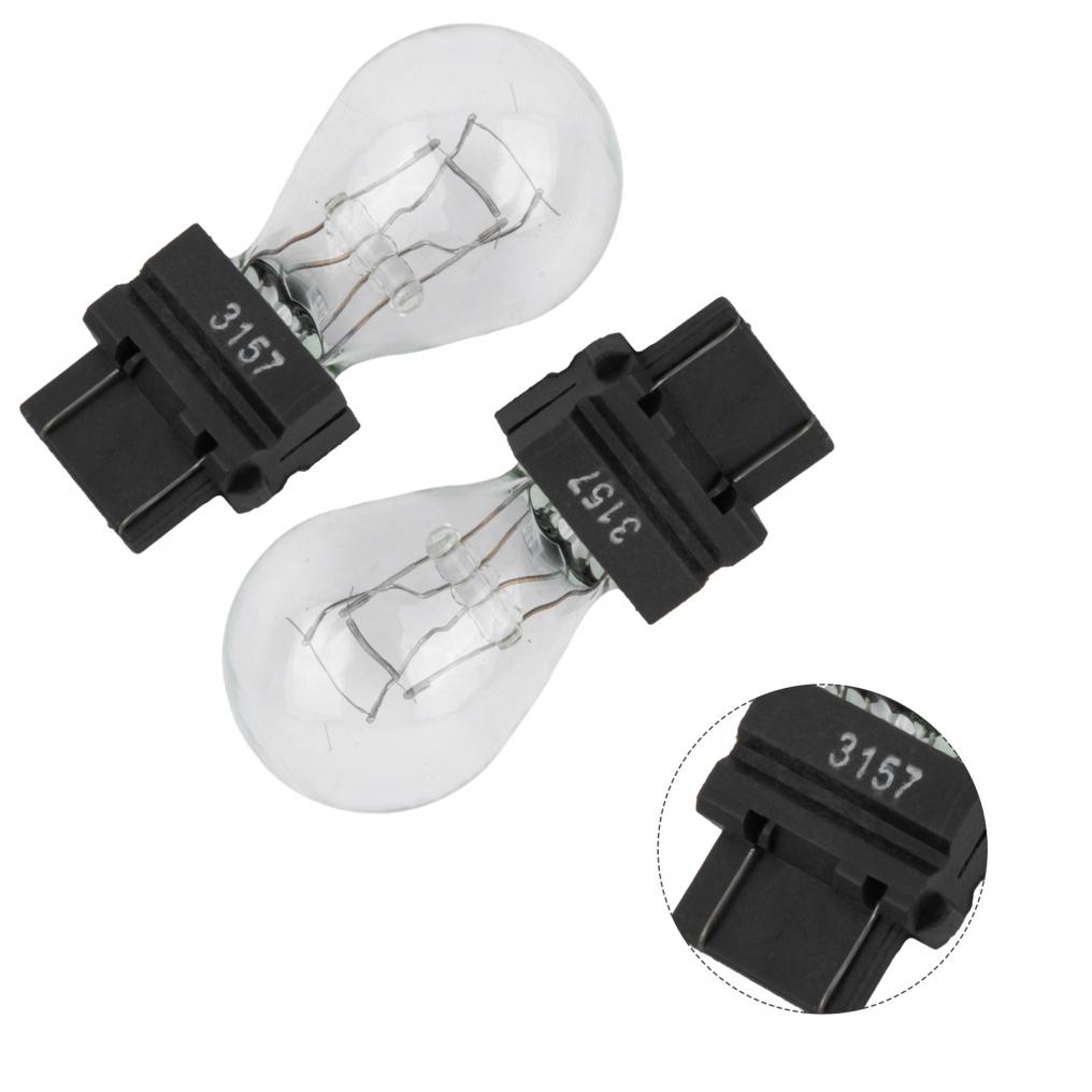 2 Pack 3157 12V 21/5W Clear Shell Tail Signal Brake Light Bulbs Replacement