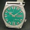 JAPAN VINTAGE SEIKO 5 AUTOMATIC 7009A MENS GREEN COLOR DIAL WATCH a703048-1