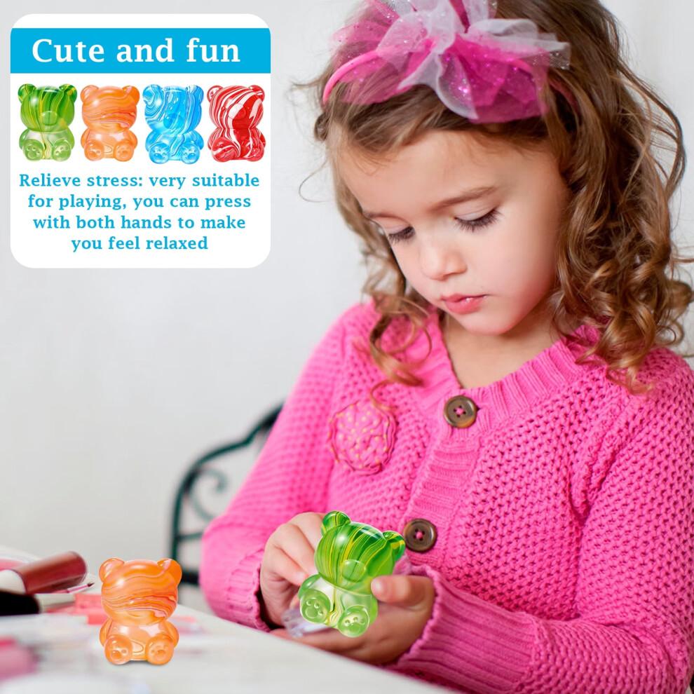 Bear Squeeze Sensory Fidget Toy – Cute Malt Sugar Bear for Adults, Anxiety & Stress Relief, Office/Valentine Party Favor, Compatible with All Ages