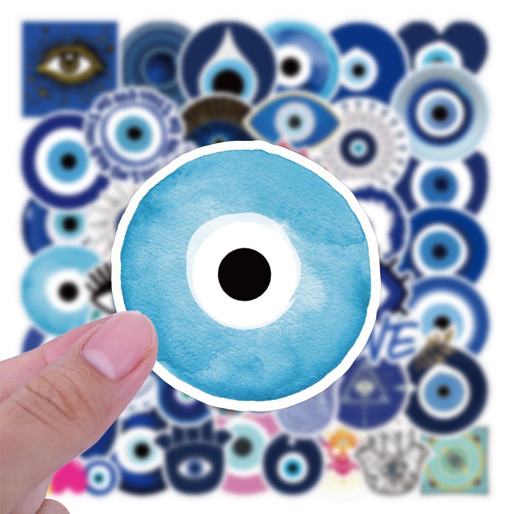 10/30/50pcs Cool Turkish Evil Eye Stickers Cartoon Graffiti Decal Toy DIY Skateboard Phone Notebook Aesthetic Waterproof Sticker