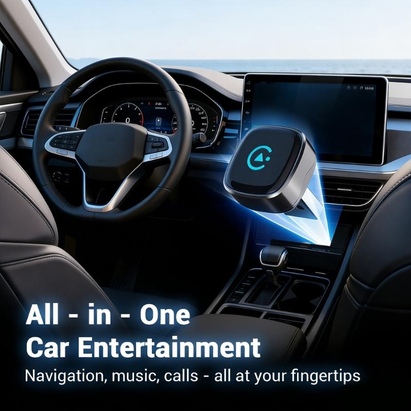2in1 Wireless Car Play Adapter Converts Corded to Wireless with Bluetooth-compatible 5.4 and WiFi for Car Connection