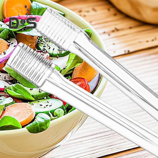 10 ks Akrylové servírovací kleště Průhledné Jednorázové Kuchyňské náčiní na Párty Jídlo Bufet 6,3 palce Hladká rukojeť Protiskluzové Opakovaně použitelné Salát Catering Led