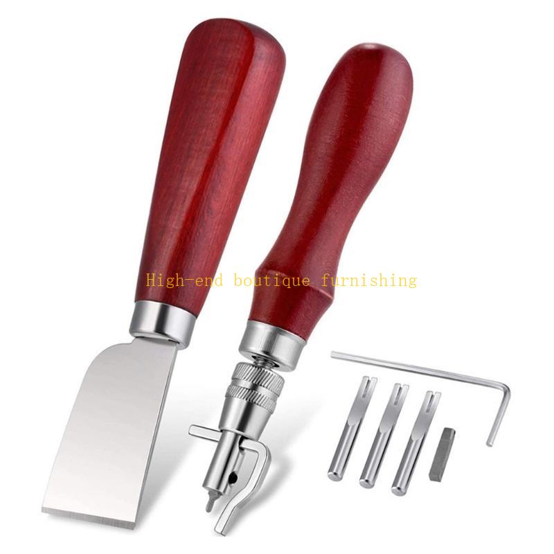 Leathercraft Skiving Beveler Leather Edging Trimmer Tool, Leather Stitching Groover Tool Leather Carving Cutting Tool
