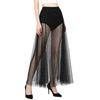 Sheer Tulle Sheer High Elastic [IPENNYE] Women's Skirt, Sparkling, Overskirt, Thin, Waist,