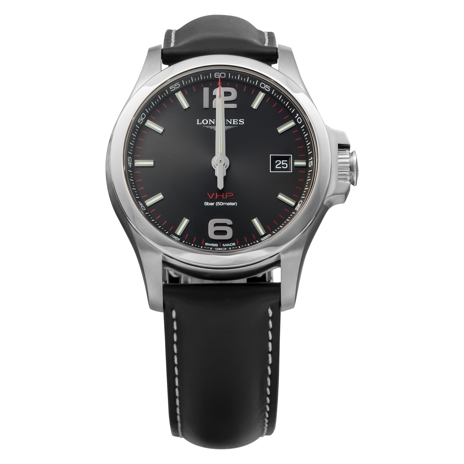 

Longines Conquest Black V.H.P. Men s Watch, L3.726.4.56.3, [Used] чорний