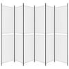 6-panelowy biały parawan składany 300 x 220 cm Tkanina