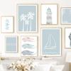 Sailboat Surfboard Monstera Palm Tree Lighthouse Posters And Prints Canvas Painting Wall Art Pictures Living Room Home Decor