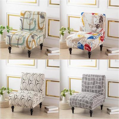 Accent Armloze Stoelhoes Geometrisch Bedrukt Enkele Bank Kruk Slipcover Elastische Armloze Bankhoezen voor Hotel Bruiloft Bar Huis