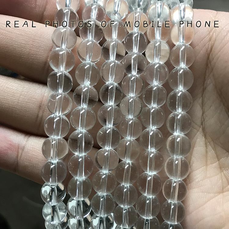 White Crystal Green Phantom Tourmaline Natural Stone Beads for DIY Jewelry Accessories. 4mm, 90 beads, 11g