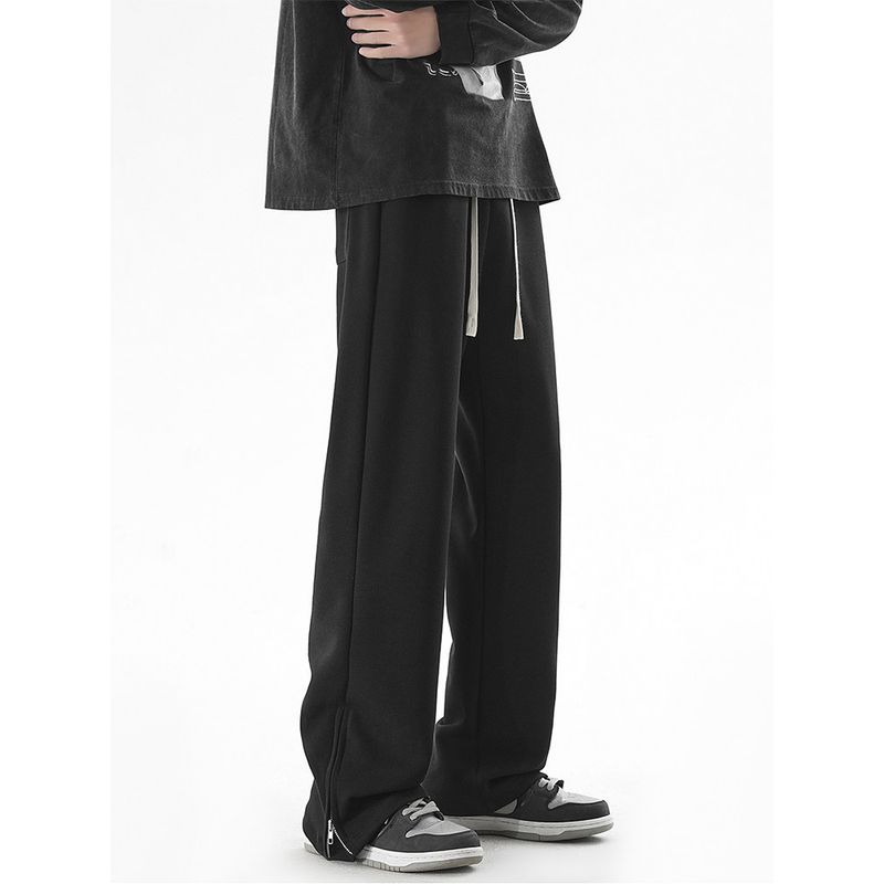 Hip Hop American Straight-leg Gray Drape Casual Pants