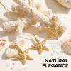 Classic Metal Starfish Stud Earrings for Women Elegant Imitation Pearls Rhinestones Geometric Earrings Necklace Summer Jewelry