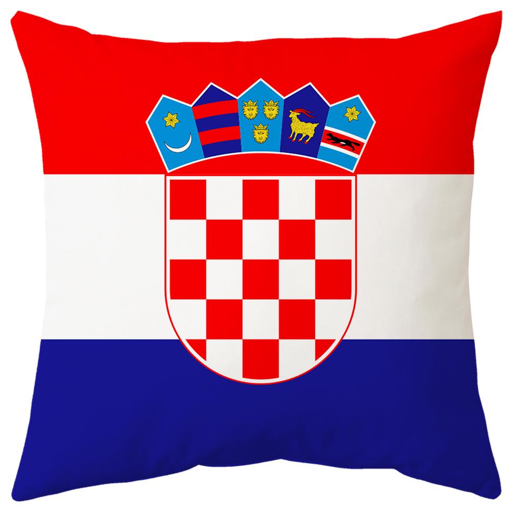 World Cup Pillow Flag National Pattern Printed Pillow Cover Seat Cushion Bedside Cushion Holiday Gift