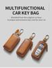 2023 Men's Genuine Leather Retro Car Key Cover, Contrast Color, Single & Double Layer Options