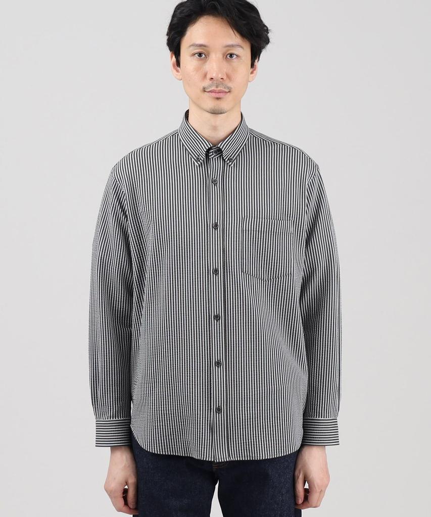 Takeo Kikuchi Casual Antibacterial and Seasonless Seersucker Jersey Light Beige Size 03 07081506 Shirt, Odor-Resistant, Shirt, Men's, (051), (L),